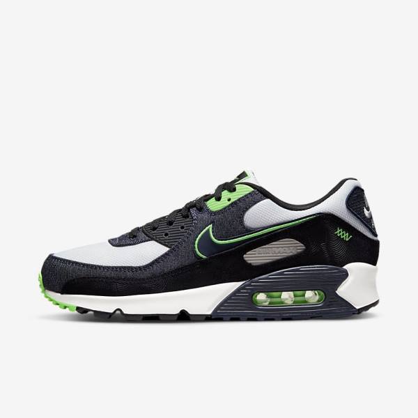 Αθλητικά Παπούτσια Nike Air Max 90 SE ανδρικα μαυρα πρασινο ασπρα οψιάνος | NK635DQH