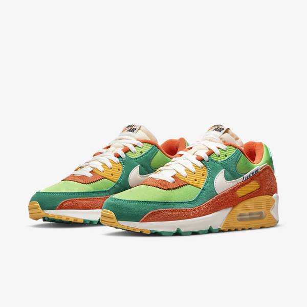 Αθλητικά Παπούτσια Nike Air Max 90 SE ανδρικα πρασινο πορτοκαλι πρασινο | NK809NUM