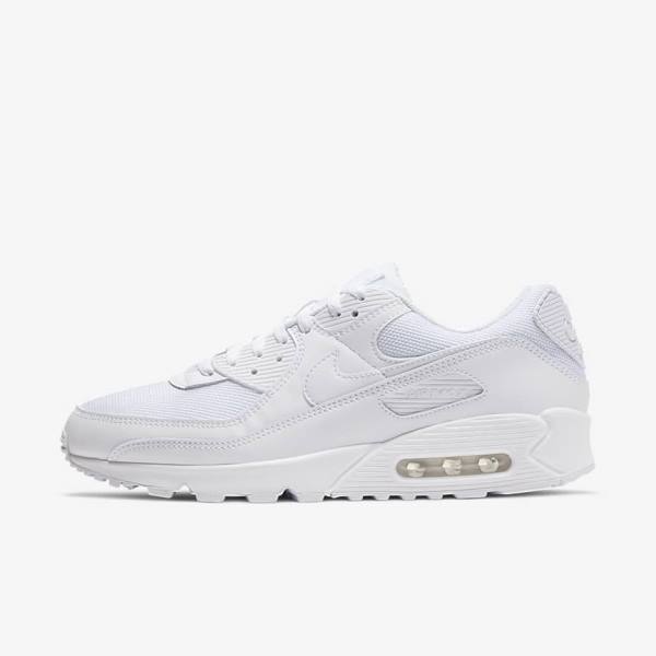 Αθλητικά Παπούτσια Nike Air Max 90 ανδρικα ασπρα γκρι ασπρα | NK068EFP