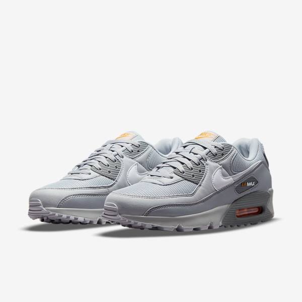 Αθλητικά Παπούτσια Nike Air Max 90 ανδρικα γκρι ασπρα | NK248XYL