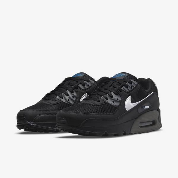 Αθλητικά Παπούτσια Nike Air Max 90 ανδρικα μαυρα γκρι ασπρα | NK295AOL