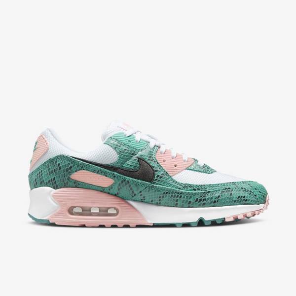 Αθλητικά Παπούτσια Nike Air Max 90 ανδρικα τυρκουάζ ασπρα κοραλι μαυρα | NK390YJS