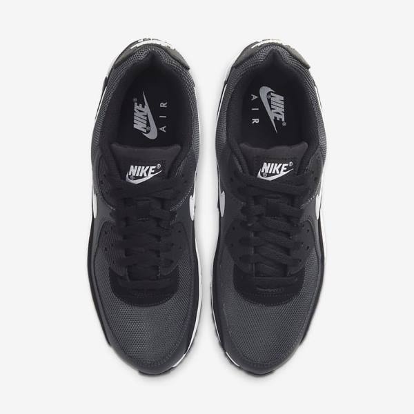 Αθλητικά Παπούτσια Nike Air Max 90 ανδρικα γκρι σκούρο γκρι μαυρα ασπρα | NK463VEW