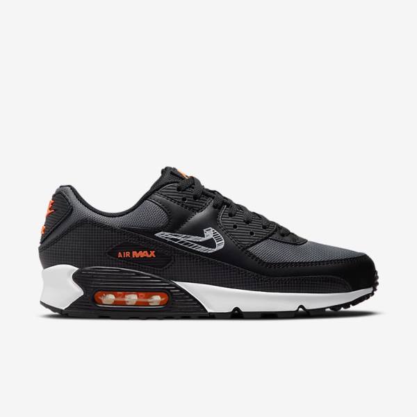 Αθλητικά Παπούτσια Nike Air Max 90 ανδρικα μαυρα πορτοκαλι γκρι ασπρα | NK471SPX