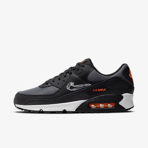 Αθλητικά Παπούτσια Nike Air Max 90 ανδρικα μαυρα πορτοκαλι γκρι ασπρα | NK471SPX