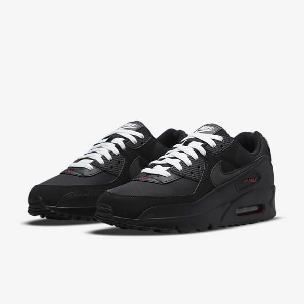 Αθλητικά Παπούτσια Nike Air Max 90 ανδρικα μαυρα κοκκινα ασπρα | NK493IKP