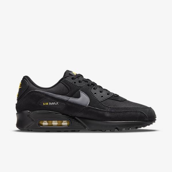 Αθλητικά Παπούτσια Nike Air Max 90 ανδρικα μαυρα κίτρινα μεταλλικός γκρι | NK582RAS