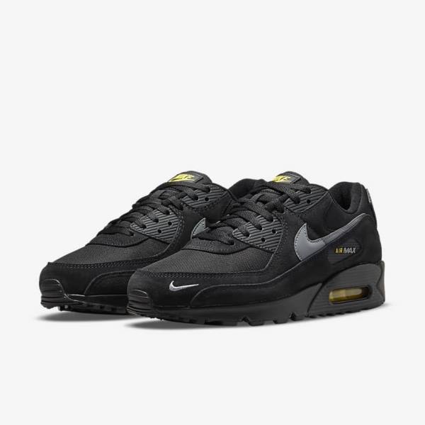 Αθλητικά Παπούτσια Nike Air Max 90 ανδρικα μαυρα κίτρινα μεταλλικός γκρι | NK582RAS