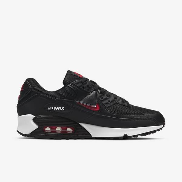 Αθλητικά Παπούτσια Nike Air Max 90 ανδρικα μαυρα ασπρα κοκκινα | NK673BSM