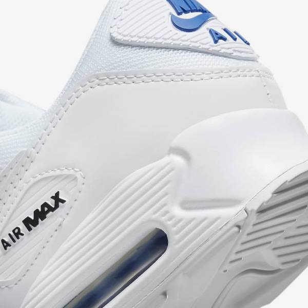 Αθλητικά Παπούτσια Nike Air Max 90 ανδρικα ασπρα μαυρα μπλε ρουά | NK851GMN