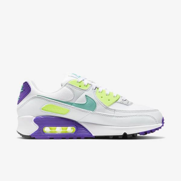 Αθλητικά Παπούτσια Nike Air Max 90 γυναικεια ασπρα Πλατίνα τυρκουάζ | NK591CNL