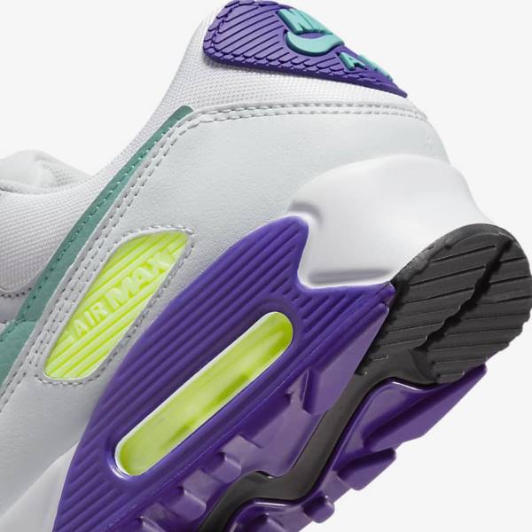 Αθλητικά Παπούτσια Nike Air Max 90 γυναικεια ασπρα Πλατίνα τυρκουάζ | NK591CNL