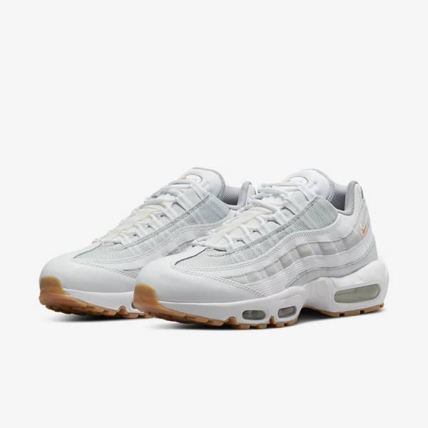 Αθλητικά Παπούτσια Nike Air Max 95 ανδρικα ασπρα Πλατίνα γκρι κίτρινα | NK317GMN