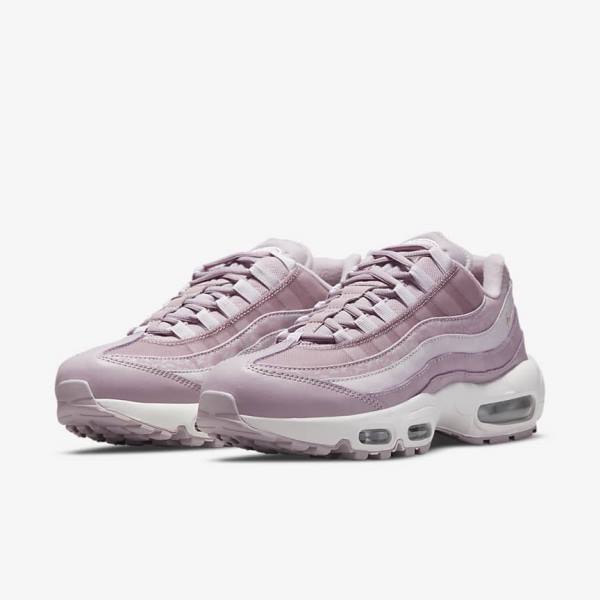 Αθλητικά Παπούτσια Nike Air Max 95 γυναικεια μωβ ασπρα μεταλλικός ασημι | NK278YLM