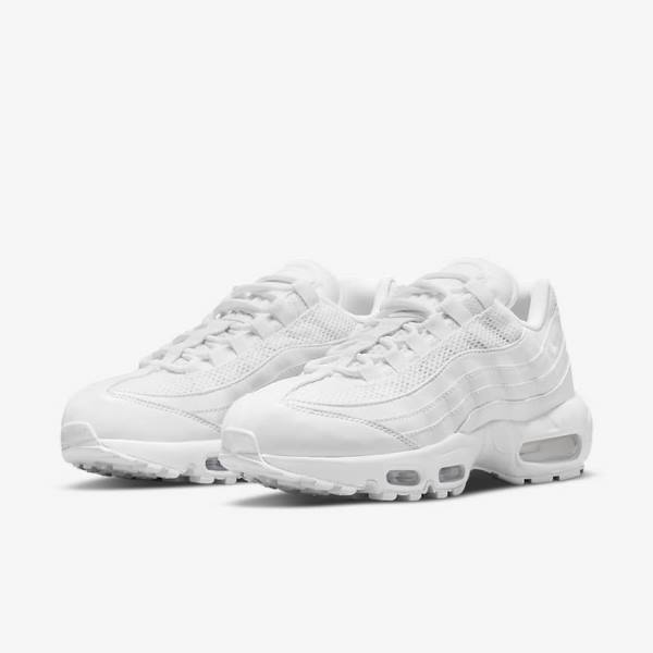 Αθλητικά Παπούτσια Nike Air Max 95 γυναικεια ασπρα μεταλλικός ασημι ασπρα | NK370ZKW