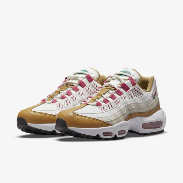 Αθλητικά Παπούτσια Nike Air Max 95 γυναικεια ασπρα καφε πρασινο | NK493VDR