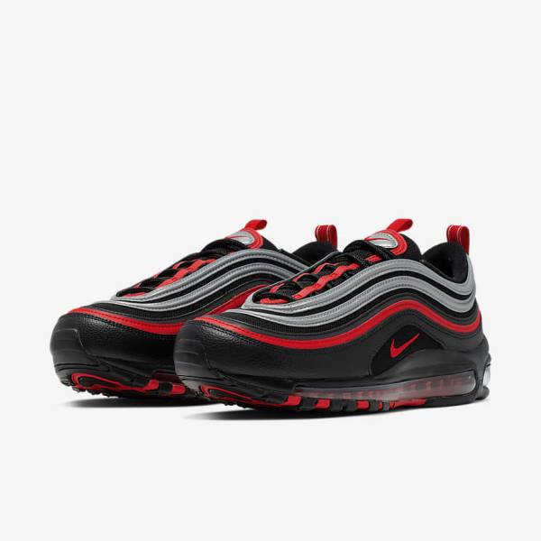 Αθλητικά Παπούτσια Nike Air Max 97 ανδρικα μαυρα μεταλλικός ασημι κοκκινα | NK403KVX