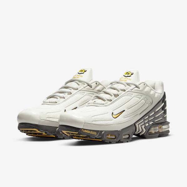 Αθλητικά Παπούτσια Nike Air Max Plus 3 ανδρικα ανοιχτο Μπεζ μαυρα ασημι χρυσο χρωμα | NK795RMA