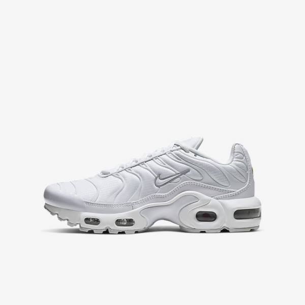 Αθλητικά Παπούτσια Nike Air Max Plus Older παιδικα ασπρα μεταλλικός ασημι ασπρα | NK092LDV