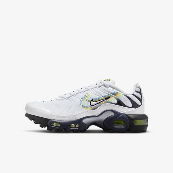 Αθλητικά Παπούτσια Nike Air Max Plus Older παιδικα ασπρα γκρι μπλε | NK094XSC