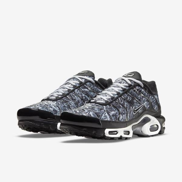 Αθλητικά Παπούτσια Nike Air Max Plus ανδρικα μαυρα ασπρα σκούρο γκρι μαυρα | NK460DFE