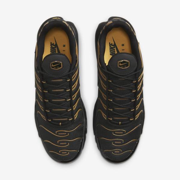 Αθλητικά Παπούτσια Nike Air Max Plus ανδρικα μαυρα καφε χρυσο χρωμα | NK809EFN