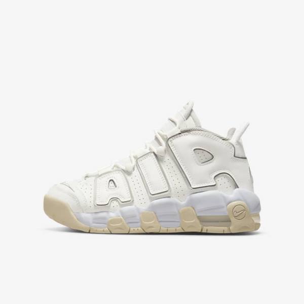 Αθλητικά Παπούτσια Nike Air More Uptempo Older παιδικα ασπρα καφε ανοιχτο | NK561UDT