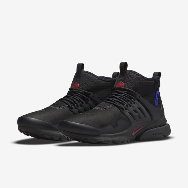 Αθλητικά Παπούτσια Nike Air Presto Mid Utility ανδρικα μαυρα σκούρο γκρι μπλε κοκκινα | NK753LWV