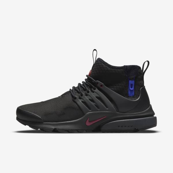 Αθλητικά Παπούτσια Nike Air Presto Mid Utility ανδρικα μαυρα σκούρο γκρι μπλε κοκκινα | NK753LWV