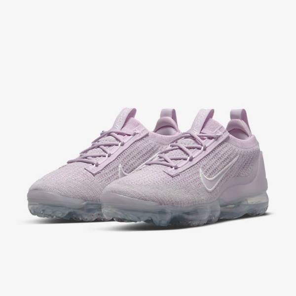 Αθλητικά Παπούτσια Nike Air VaporMax 2021 FK γυναικεια ανοιχτο ροζ ασπρα μεταλλικός ασημι μωβ | NK046FDR