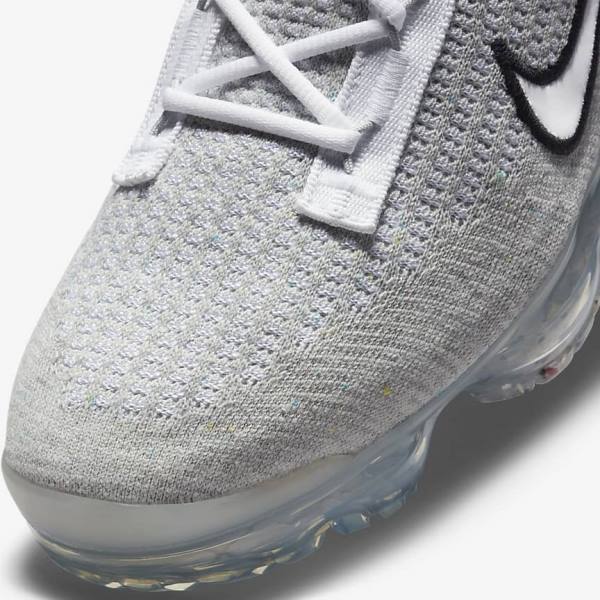 Αθλητικά Παπούτσια Nike Air VaporMax 2021 FK ανδρικα ασπρα μαυρα μεταλλικός ασημι | NK071VDY