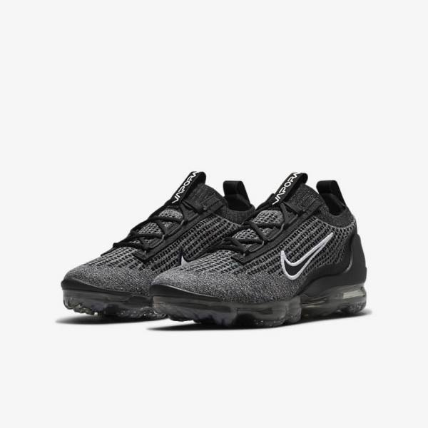 Αθλητικά Παπούτσια Nike Air VaporMax 2021 FK Older παιδικα μαυρα ασπρα σκούρο γκρι μαυρα | NK148NCS