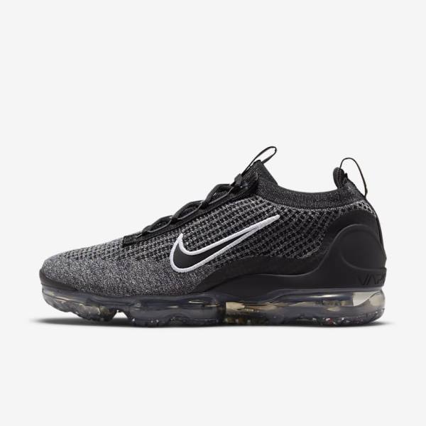 Αθλητικά Παπούτσια Nike Air VaporMax 2021 FK ανδρικα μαυρα ασπρα σκούρο γκρι μαυρα | NK538BZT