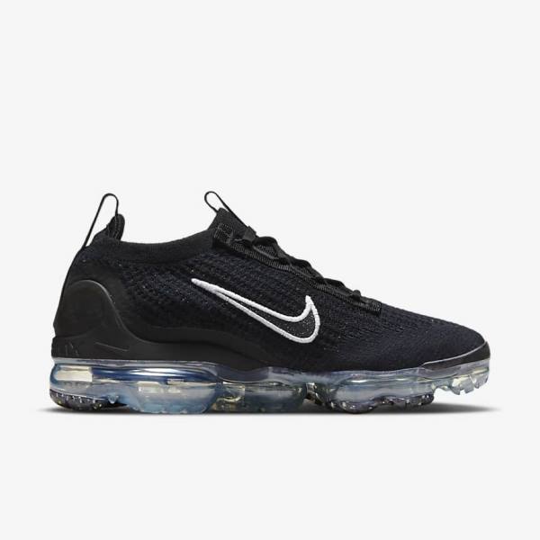 Αθλητικά Παπούτσια Nike Air VaporMax 2021 FK γυναικεια μαυρα μεταλλικός ασημι ασπρα | NK604JVA