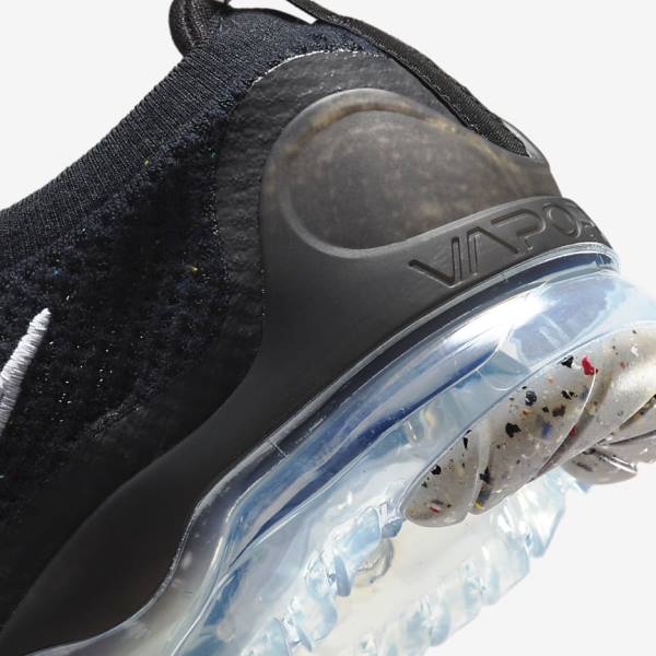 Αθλητικά Παπούτσια Nike Air VaporMax 2021 FK γυναικεια μαυρα μεταλλικός ασημι ασπρα | NK604JVA