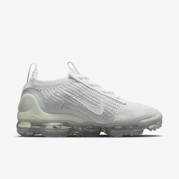 Αθλητικά Παπούτσια Nike Air VaporMax 2021 FK γυναικεια ασπρα Πλατίνα μεταλλικός ασημι ασπρα | NK642OZL