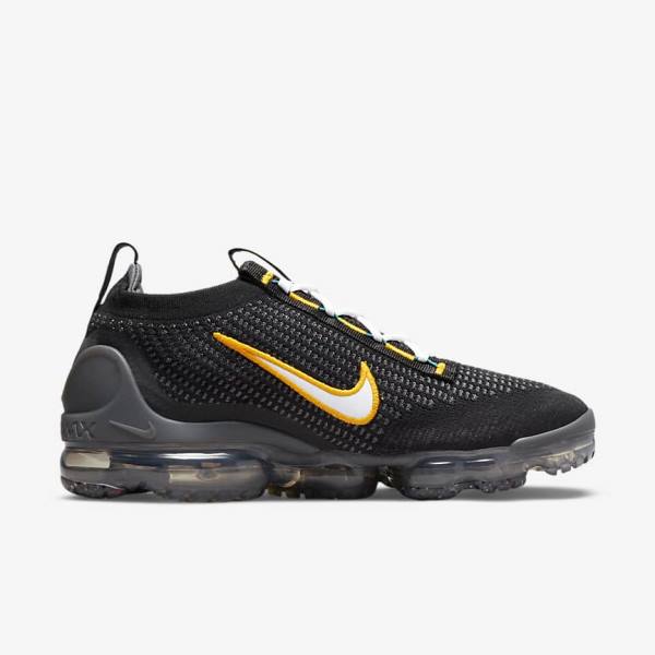 Αθλητικά Παπούτσια Nike Air VaporMax 2021 FK ανδρικα μαυρα χρυσο χρωμα σκούρο γκρι ασπρα | NK971MOG