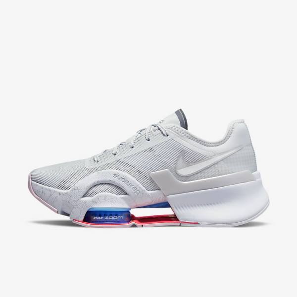 Αθλητικά Παπούτσια Nike Air Zoom SuperRep 3 HIIT Class γυναικεια Πλατίνα γκρι μπλε μεταλλικός ασημι | NK841QCR