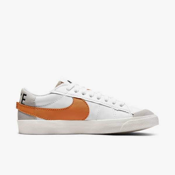 Αθλητικά Παπούτσια Nike Blazer Low 77 Jumbo ανδρικα ασπρα γκρι πορτοκαλι | NK235XOZ