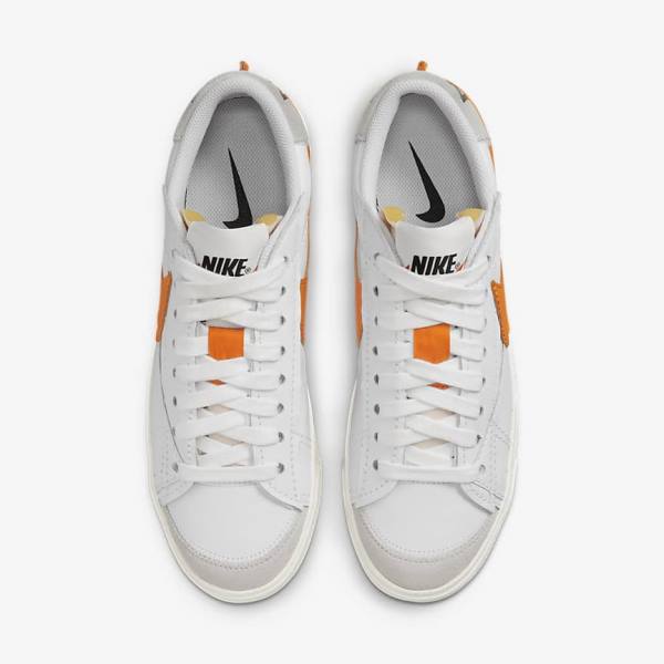 Αθλητικά Παπούτσια Nike Blazer Low 77 Jumbo ανδρικα ασπρα γκρι πορτοκαλι | NK235XOZ