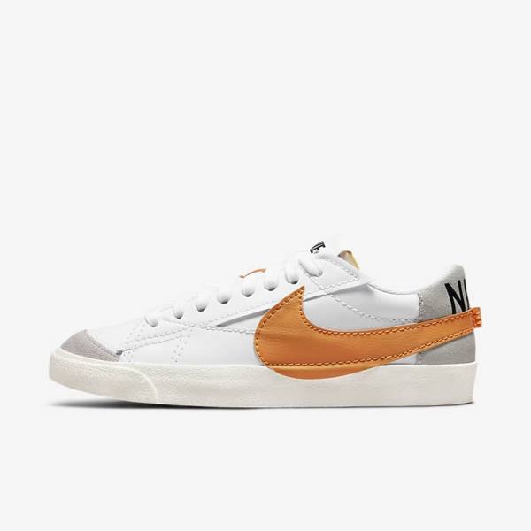 Αθλητικά Παπούτσια Nike Blazer Low 77 Jumbo ανδρικα ασπρα γκρι πορτοκαλι | NK235XOZ