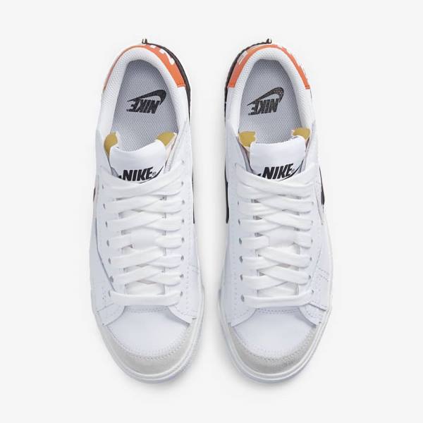 Αθλητικά Παπούτσια Nike Blazer Low 77 Jumbo ανδρικα ασπρα πορτοκαλι μαυρα | NK872DPZ