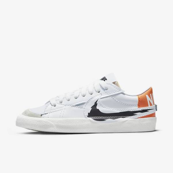 Αθλητικά Παπούτσια Nike Blazer Low 77 Jumbo ανδρικα ασπρα πορτοκαλι μαυρα | NK872DPZ