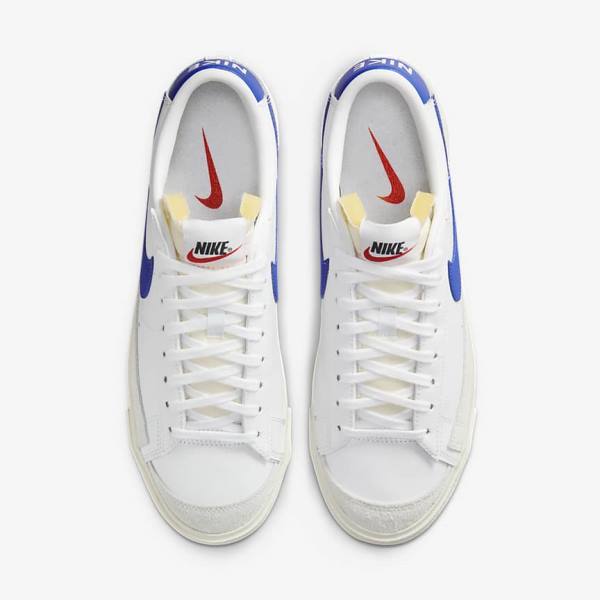 Αθλητικά Παπούτσια Nike Blazer Low 77 Vintage ανδρικα ασπρα μπλε ρουά | NK820ACX