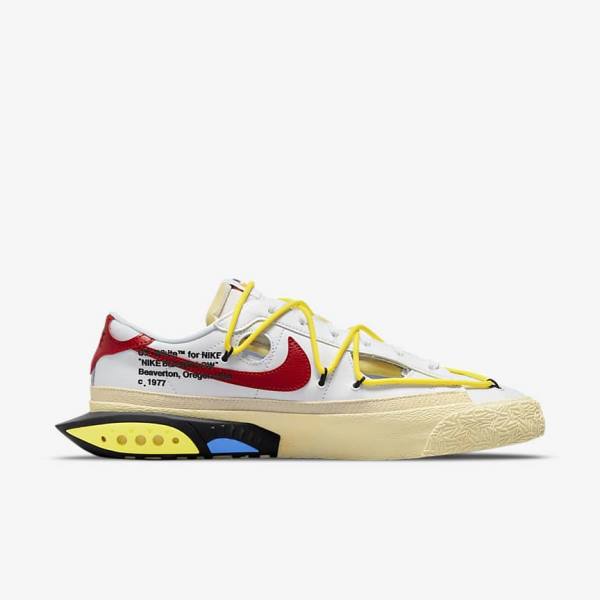 Αθλητικά Παπούτσια Nike Blazer Low 77 x Off-White™ ανδρικα ασπρα κίτρινα Χακί κοκκινα | NK892IDV