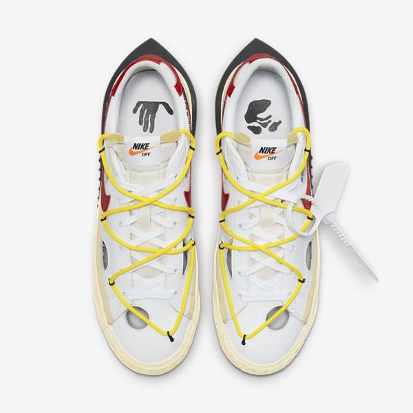 Αθλητικά Παπούτσια Nike Blazer Low 77 x Off-White™ ανδρικα ασπρα κίτρινα Χακί κοκκινα | NK892IDV