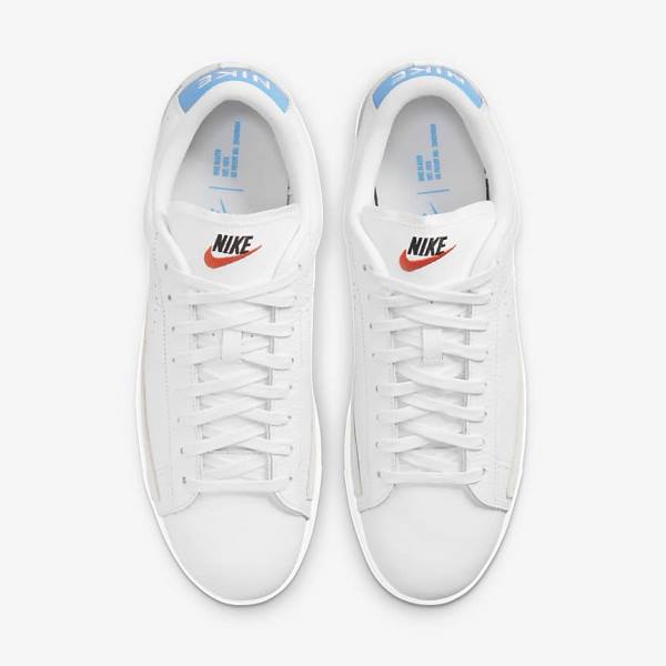 Αθλητικά Παπούτσια Nike Blazer Low X ανδρικα ασπρα ανοιχτο μπλε ασπρα | NK687MDK