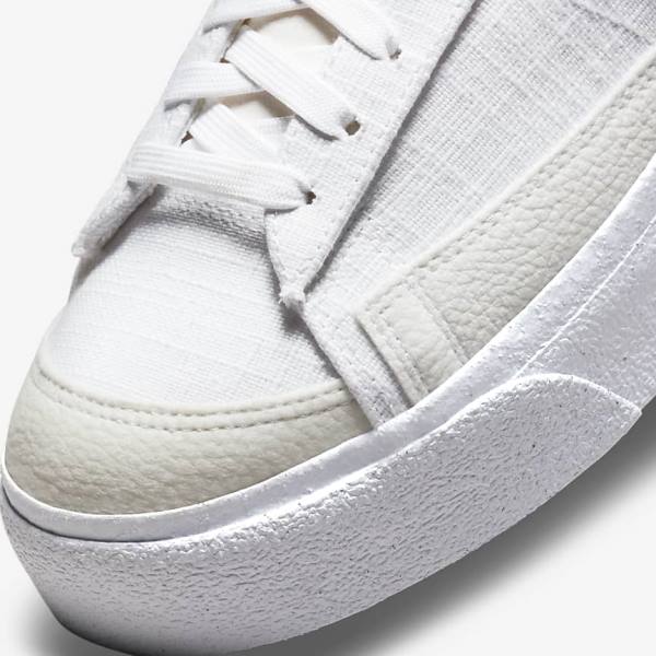 Αθλητικά Παπούτσια Nike Blazer Low flatforms Next Nature γυναικεια ασπρα ροζ ασπρα μπλε | NK142GAM