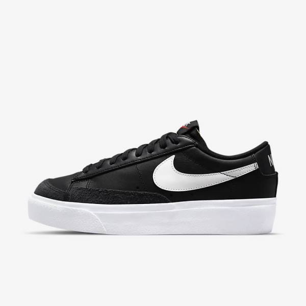 Αθλητικά Παπούτσια Nike Blazer Low flatforms γυναικεια μαυρα | NK231ZJH