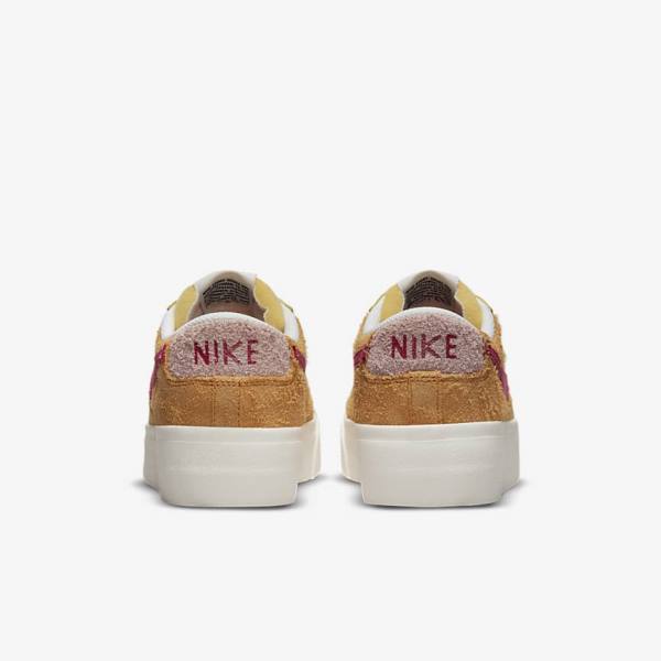 Αθλητικά Παπούτσια Nike Blazer Low flatforms γυναικεια χρυσο χρωμα ροζ μπορντο | NK348RDV